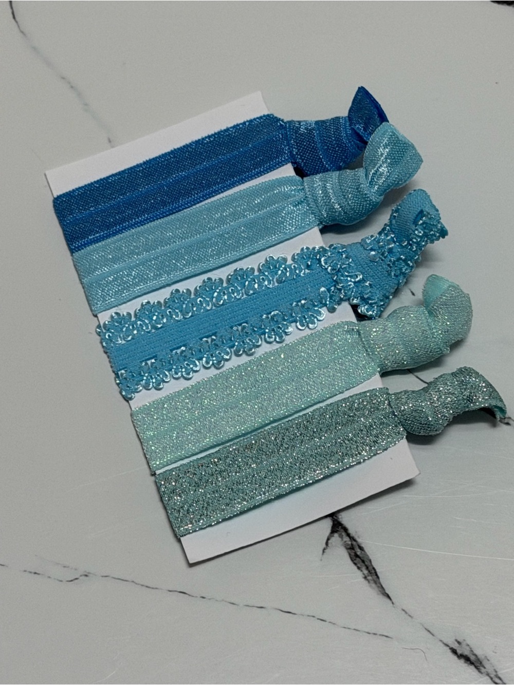 JSCatalog Blue Aqua Elastic Hair Tie Set